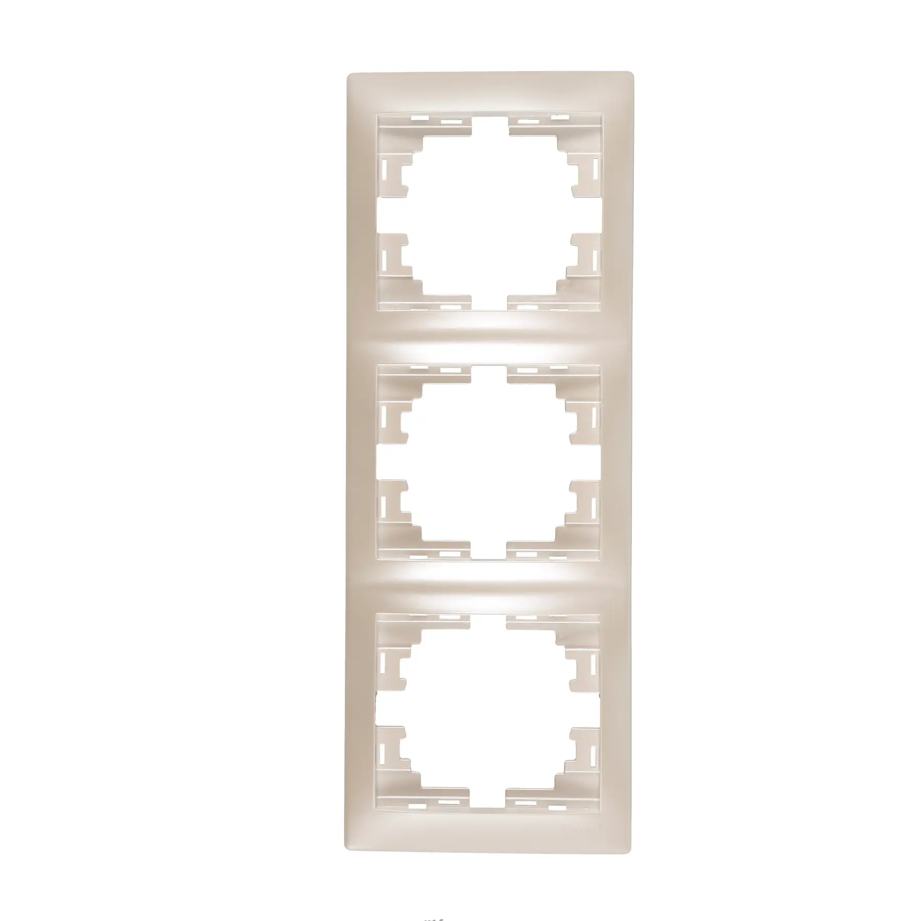 Рамка Lezard Mira 3-местная вертикальная Белый перламутр