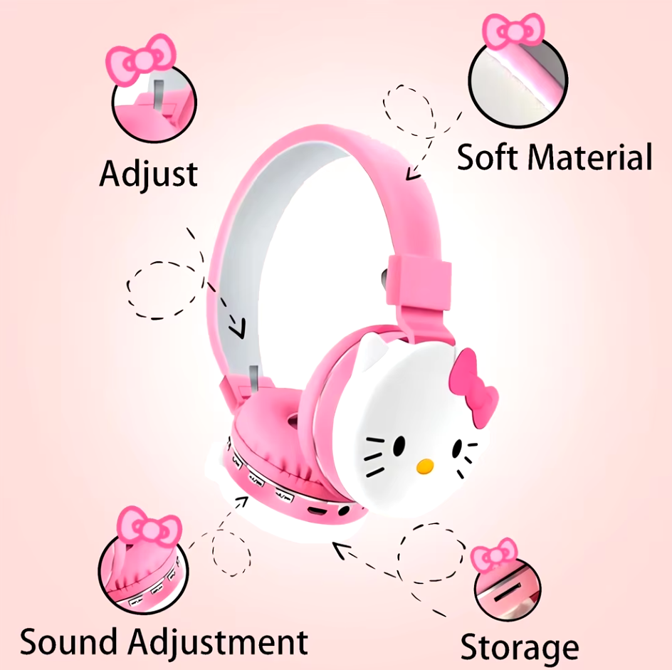 Беспроводные наушники Hello Kitty Bluetooth (AH-806) - фото 3 Беспроводные наушники Hello Kitty Bluetooth (AH-806) - фото 3