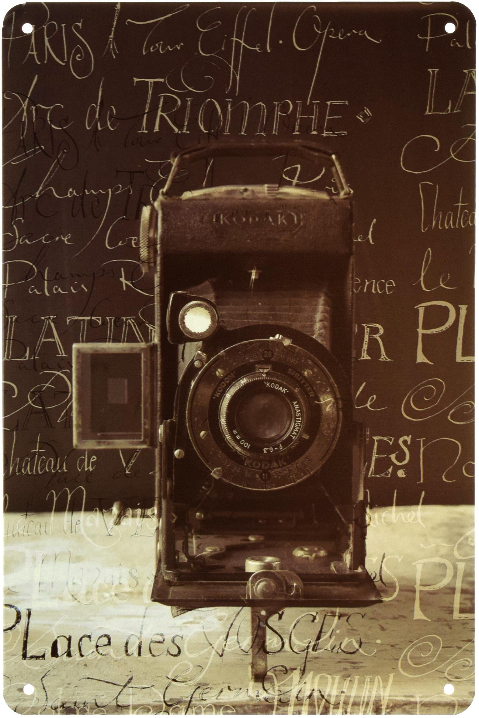 Табличка металлическая Фотоаппарат Kodak 20x30 см