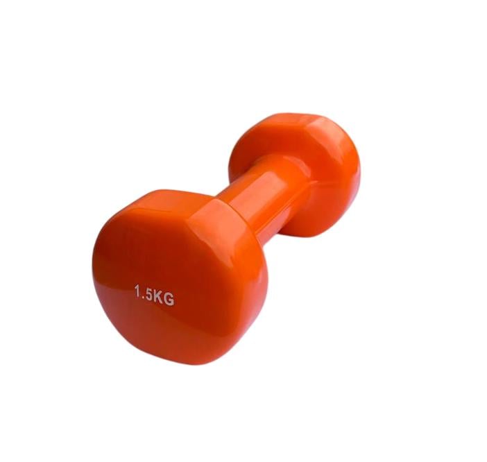 Гантель для фітнесу Generation Fitness FF51D3B з вініловим покриттям 1,5 кг Помаранчевий (FF51D3B-1.5kg orange)