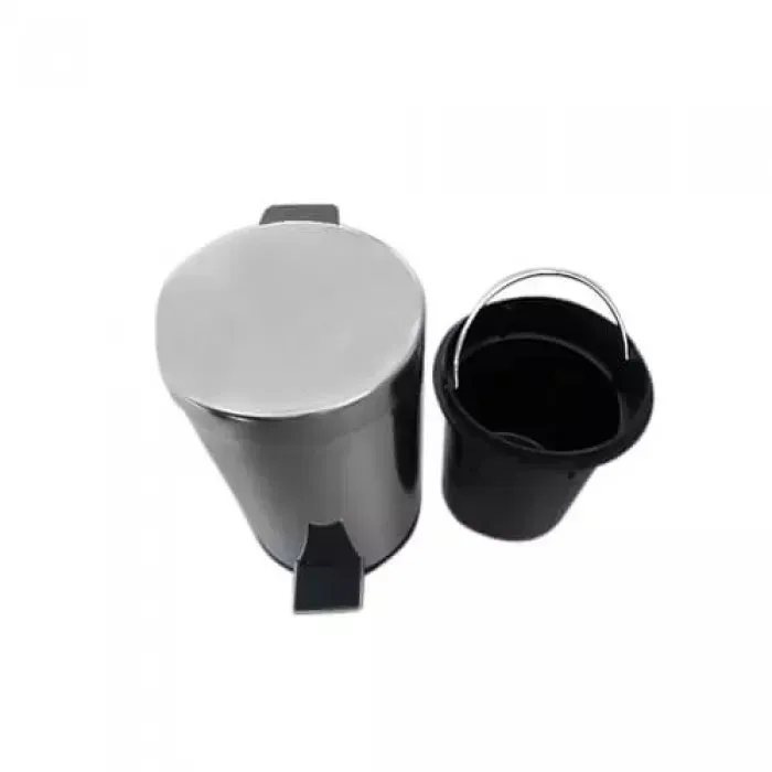 Ведро для мусора Frap F703 с педалью 12 л Хром (1037789) - фото 2