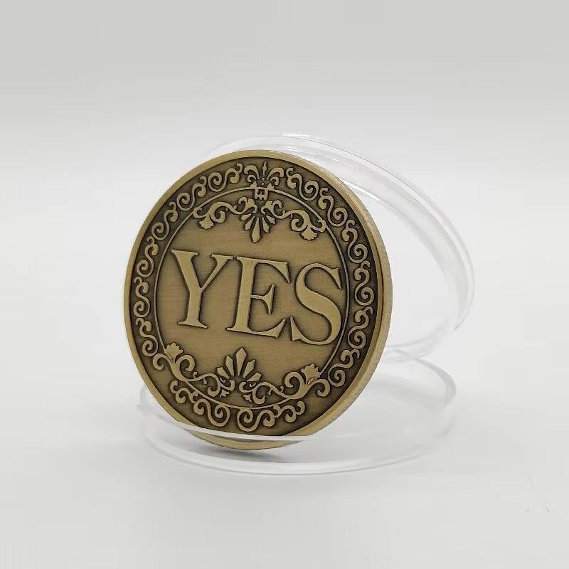 Монета подарочная сувенирная Yes/No для принятия решений Бронзовый (1269)