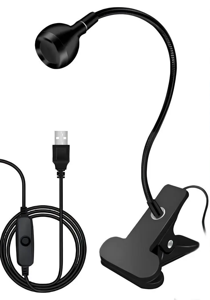 Лампа для манікюру UV із затискачем USB Чорний (25422130)
