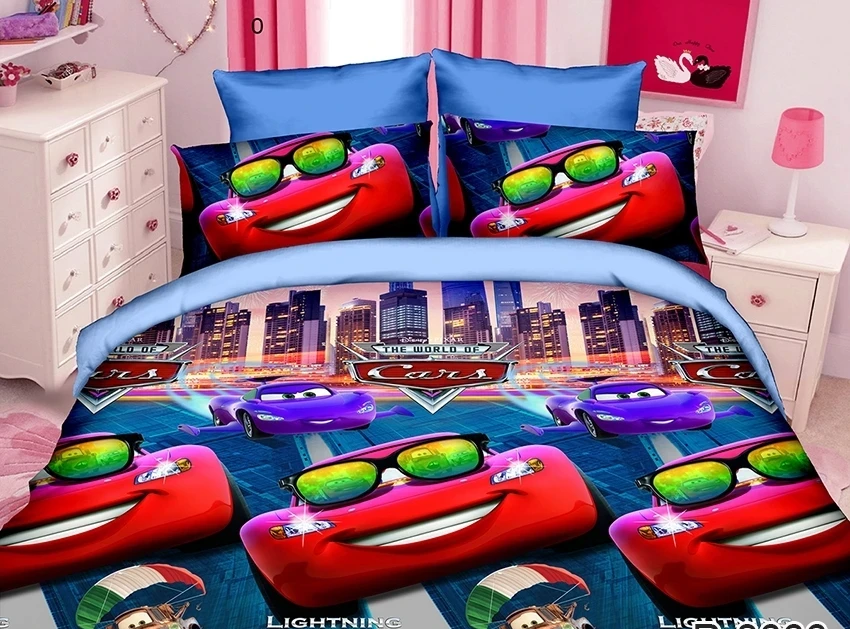Комплект постельного белья TAG Tekstil R8666 для мальчика тачки маквин 150x215 см (1585)