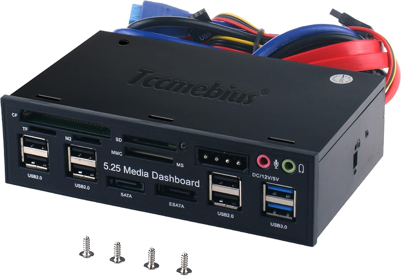 Мультимедійна панель для ПК Tecmebius TCC-QL5E 5,25" Чорний (3057452376)