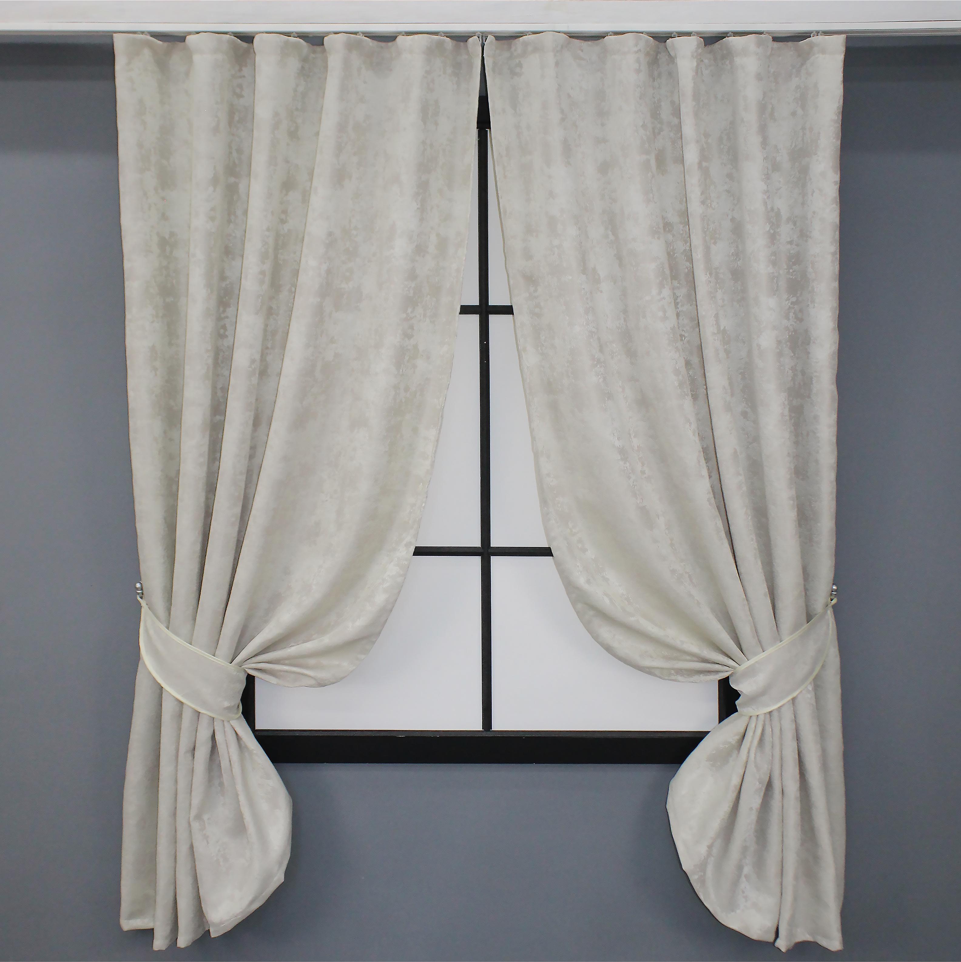 Комплект штор VR-Textil Sultan XO № 1281ш жаккард 130х170 см 2 шт. Светло-бежевый (35-0125)