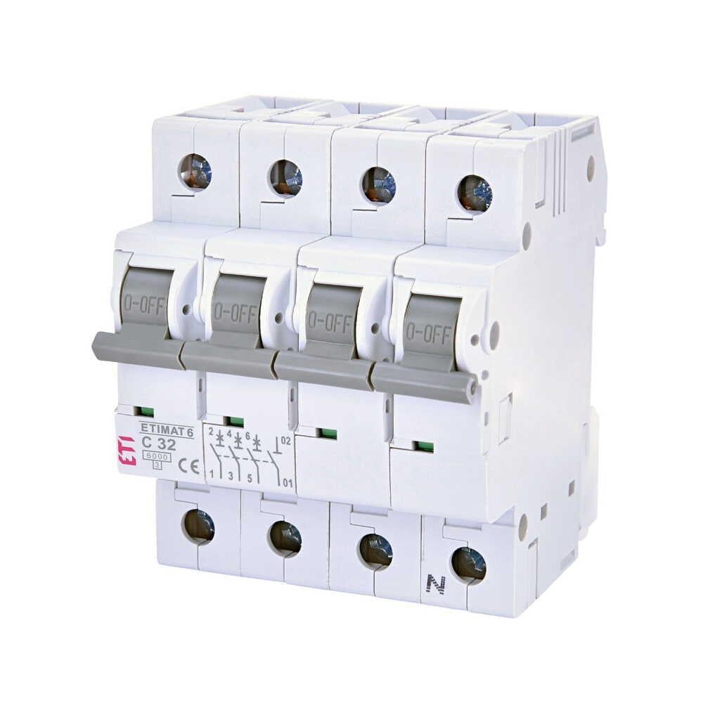 Автоматичний вимикач ETI ETIMAT6 3р+N C32 6 кА (2146519)