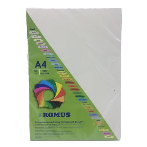 Бумага цветная Romus А4 80 г/м2 100 листов Слоновая кость (R51420)