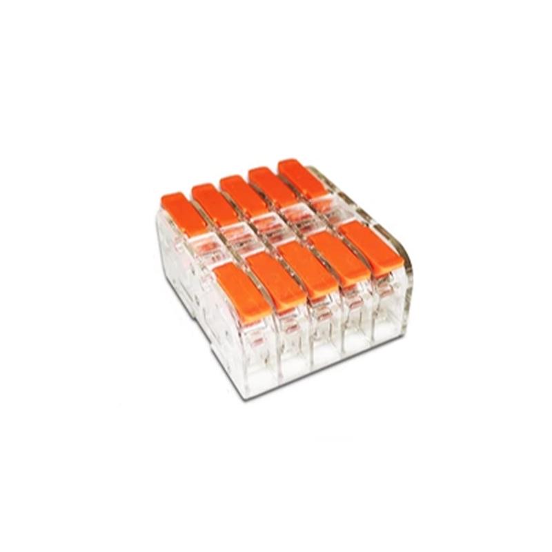 Клемма проходная Tactix 0,2-4 мм2 32А 5х1-5х1 одинарная 33,1х29х15 мм Оранжевый (2608-5PT)