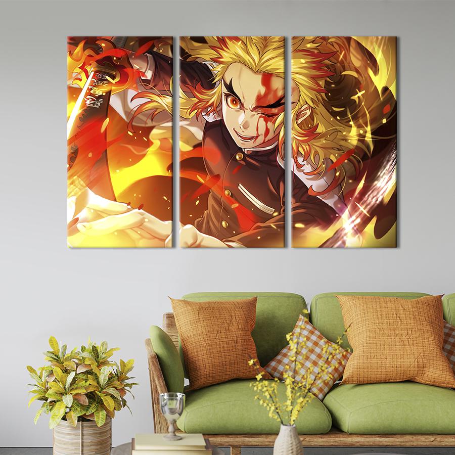 Модульная картина триптих Kyojuro Rengoku 156x100 см (723-31)