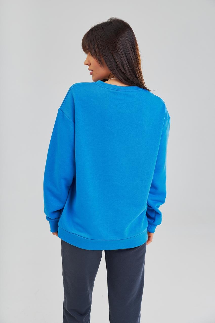 Свитшот женский М126.3 петля с карманами M Синий (690-1-61) - фото 5 Свитшот женский М126.3 петля с карманами M Синий (690-1-61) - фото 5