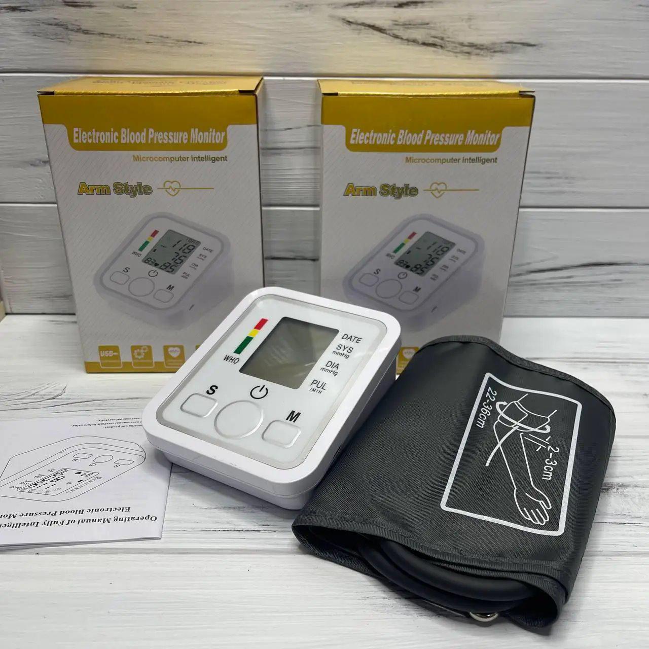 Тонометр електронний автоматичний Electronic Blood Pressure на батарейках Білий - фото 7