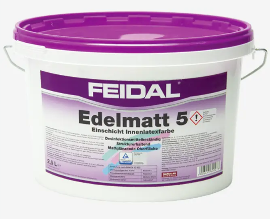 Краска интерьерная Feidal Edelmatt 5 2,5 л Белый - фото 1