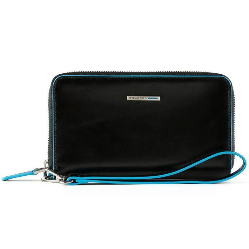 Портмоне-клатч для смартфона с RFID защитой Piquadro Blue Square Black (PD5589B2R_N)