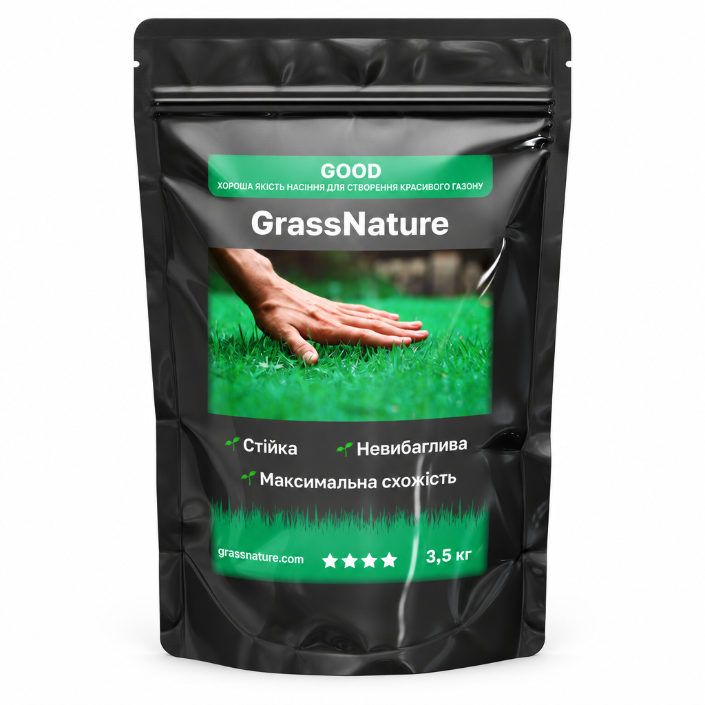 Травосмесь газонная GrassNature GOOD Premium густой газон 3,5 кг/100 м2 (3222111538)