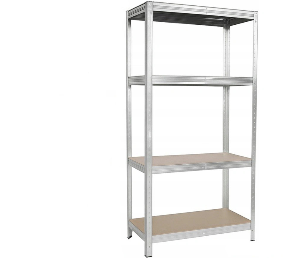 Стелаж LEOBRO зі сталі 150х70х30 см 150кг/полиця 4 полиці МДФ Сріблястий (LBR1091)