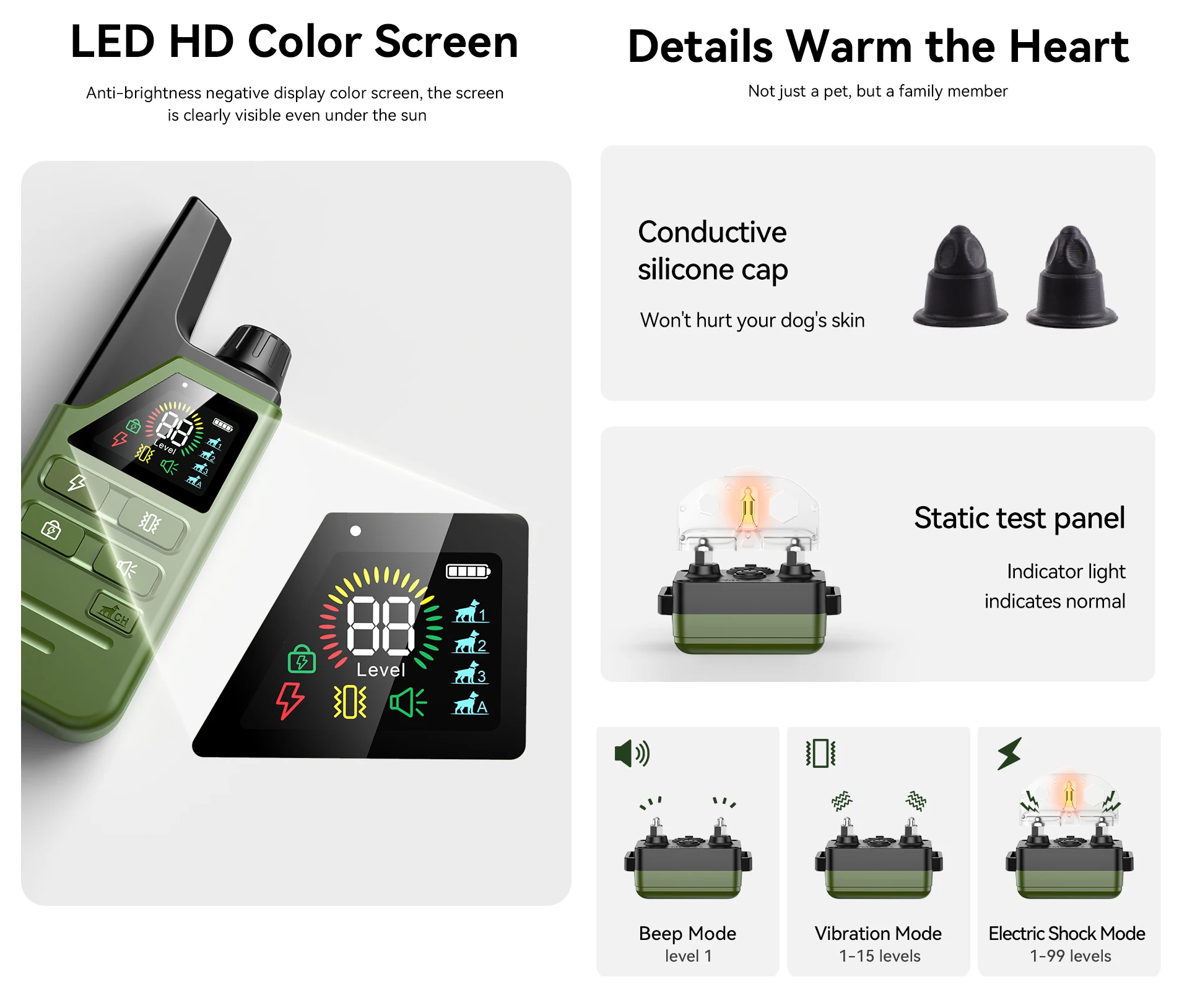 Нашийник електронний для дресирування та корекції поведінки собак ROJECO DOG800 300 м IP67 - фото 8