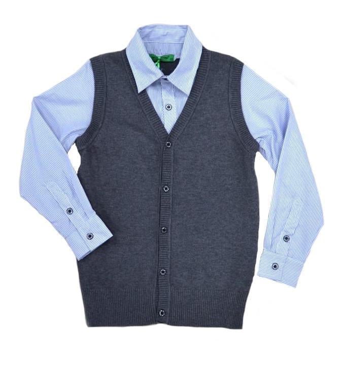 Рубашка-обманка для мальчика на пуговицах Xiong 6003 146 см Серый (652401_146)