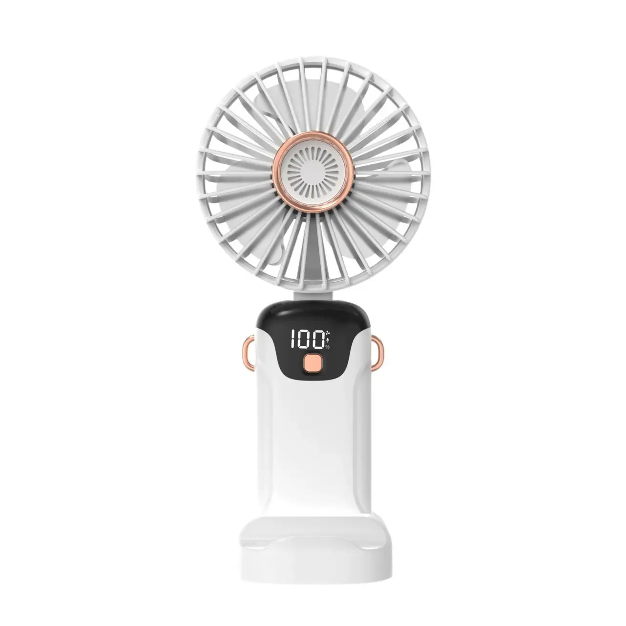 Вентилятор JX-995 на аккумуляторе 500 mAh с ручкой 2 Вт 70 мм Белый (ML-04463)