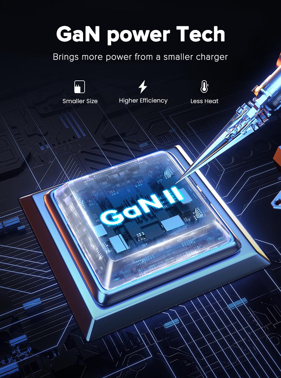 Зарядний пристрій TUODES 65w GAN PD 2xUSB-C+USB-A з дисплеєм (30807545) - фото 8 Зарядний пристрій TUODES 65w GAN PD 2xUSB-C+USB-A з дисплеєм (30807545) - фото 8