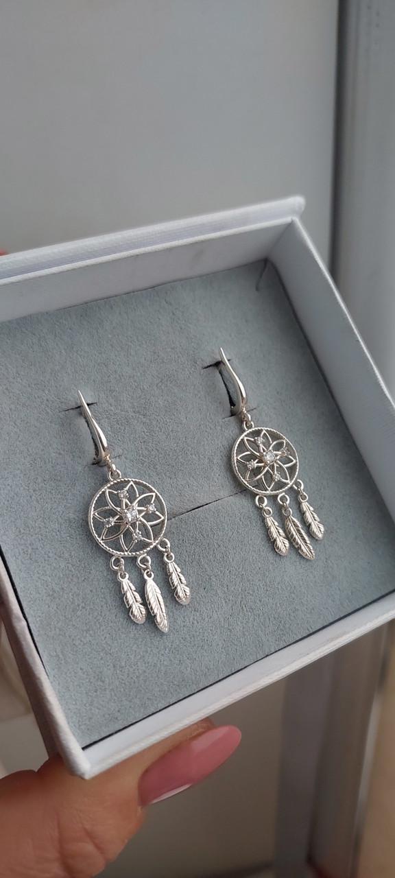Срібні сережки Ловець снів 925 проби без покриття (2829297168) - фото 6