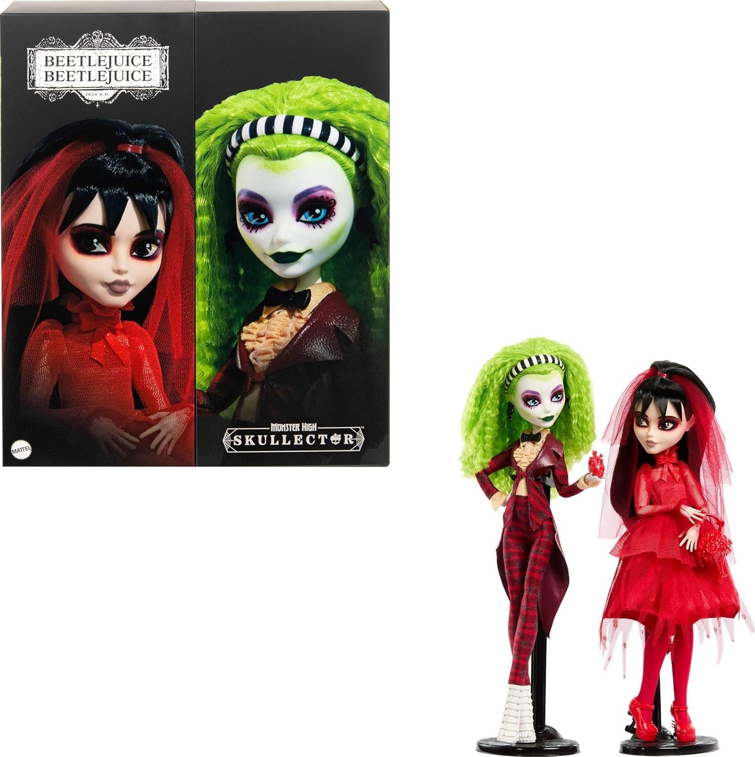 Набор кукол Monster High Skullector Beetlejuice Betelgeuse & Lydia Deetz Набор кукол Monster High Skullector Beetlejuice Betelgeuse & Lydia Deetz