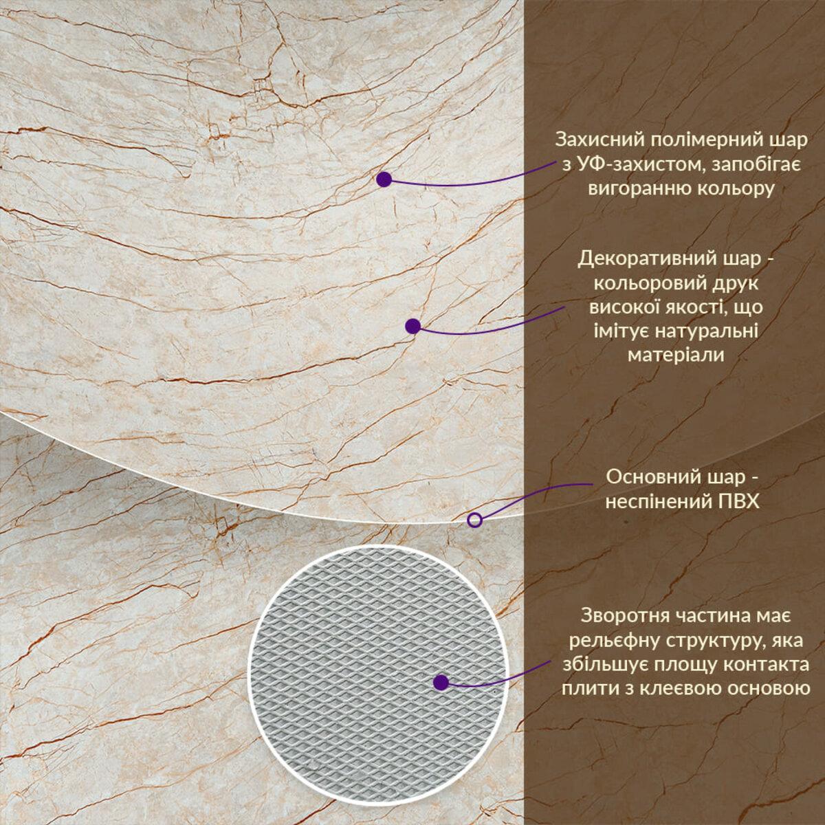 Плита декоративна ПВХ1,22 м х2,44 м х3 мм Світло-Бежевий мармур (SW-00001408) - фото 3 Плита декоративна ПВХ1,22 м х2,44 м х3 мм Світло-Бежевий мармур (SW-00001408) - фото 3