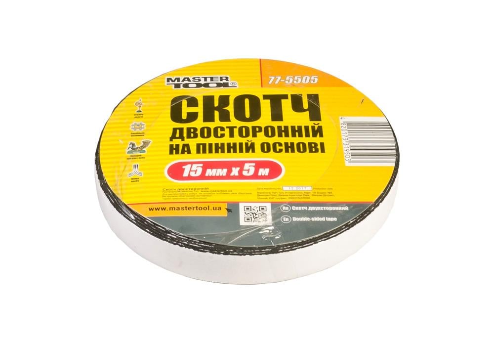 Лента двухсторонняя Mastertool на спинной основе 15 мм 5 м