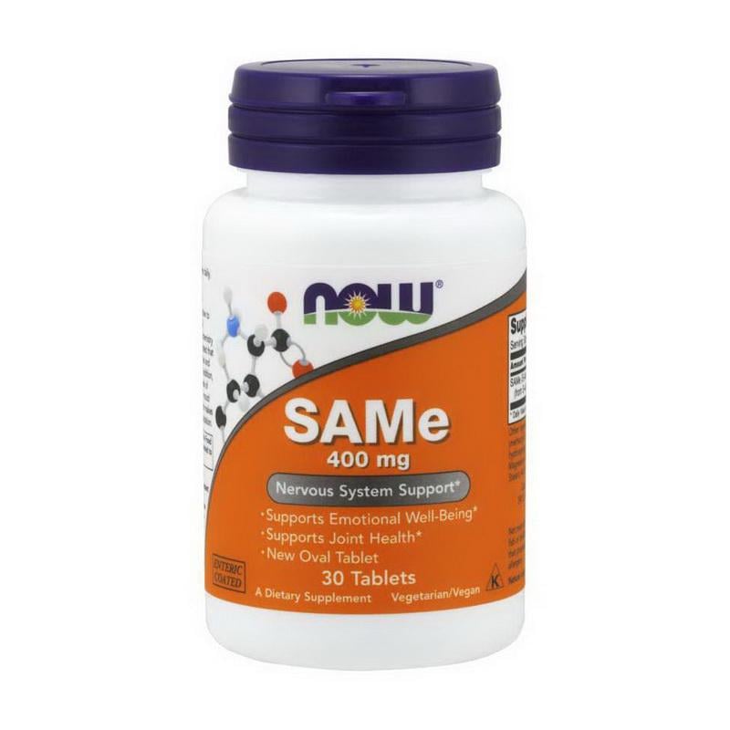 Добавка SAMe NOW S-аденозилметіонін 400 mg 30 табл.