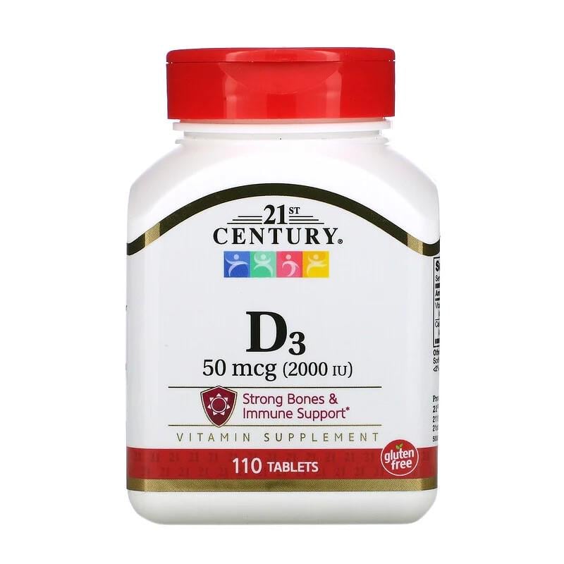 Витамины 21st Century Vitamin D3 50 мкг 2000 IU 110 таблеток