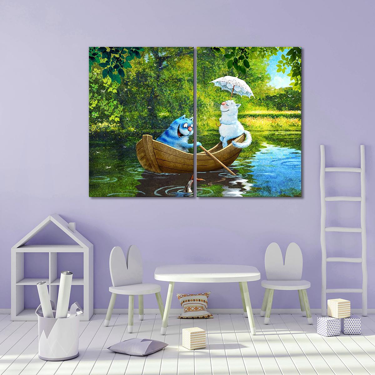 Модульная картина Сколько кота не корми 2 модуля 40х60 см