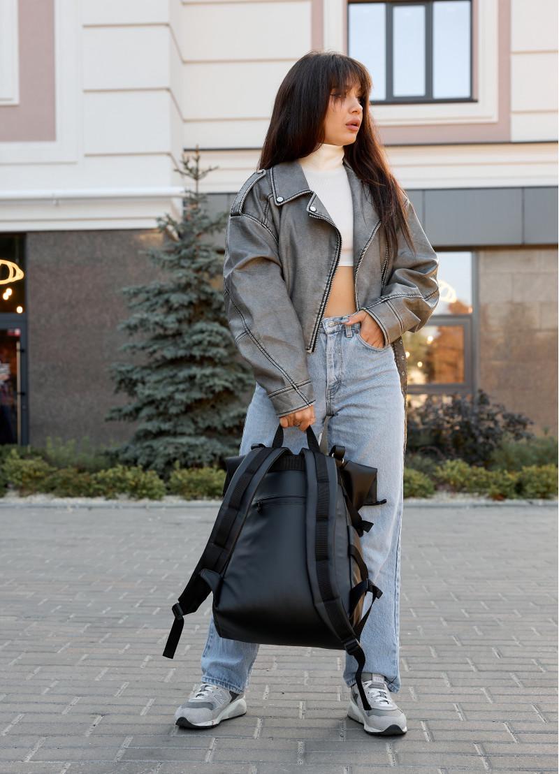 Рюкзак жіночий Sambag RollTop Hacking 41x30x16 см Чорний (24460001) - фото 5 Рюкзак жіночий Sambag RollTop Hacking 41x30x16 см Чорний (24460001) - фото 5