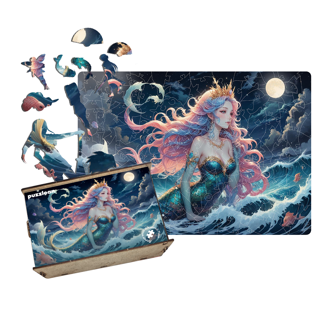 Пазл дерев'яний Аніме Морська Чарівниця у дерев'яній коробці А4 100 ел. (puzzlean-1795-DER-А4)