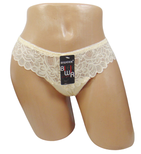 Женские трусики бикини Biweier 358 ажурные XL Бежевый (1685358552)