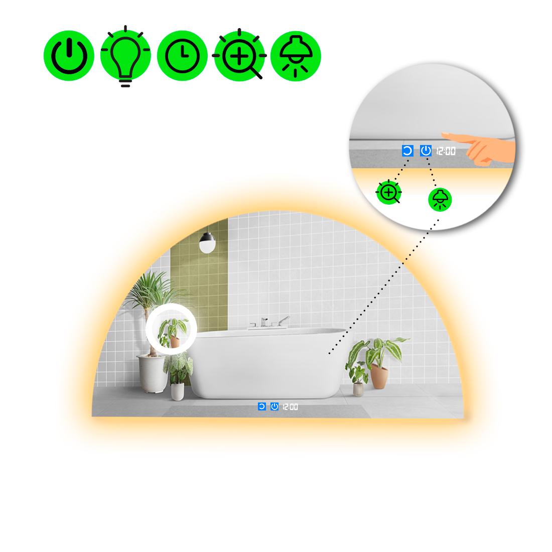 Дзеркало з LED підсвіткою Cerhio 2 з двома сенсорами 100x50 см (8738204)