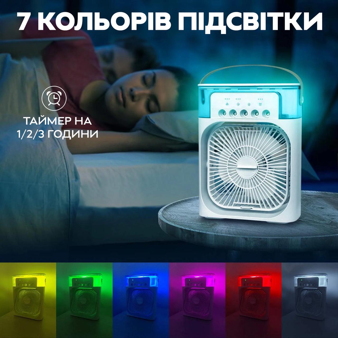 Кондиционер RIAS Air Cooler Fan с увлажнителем воздуха и подсветкой 600ml 10W USB White (3_06229) - фото 3 Кондиционер RIAS Air Cooler Fan с увлажнителем воздуха и подсветкой 600ml 10W USB White (3_06229) - фото 3