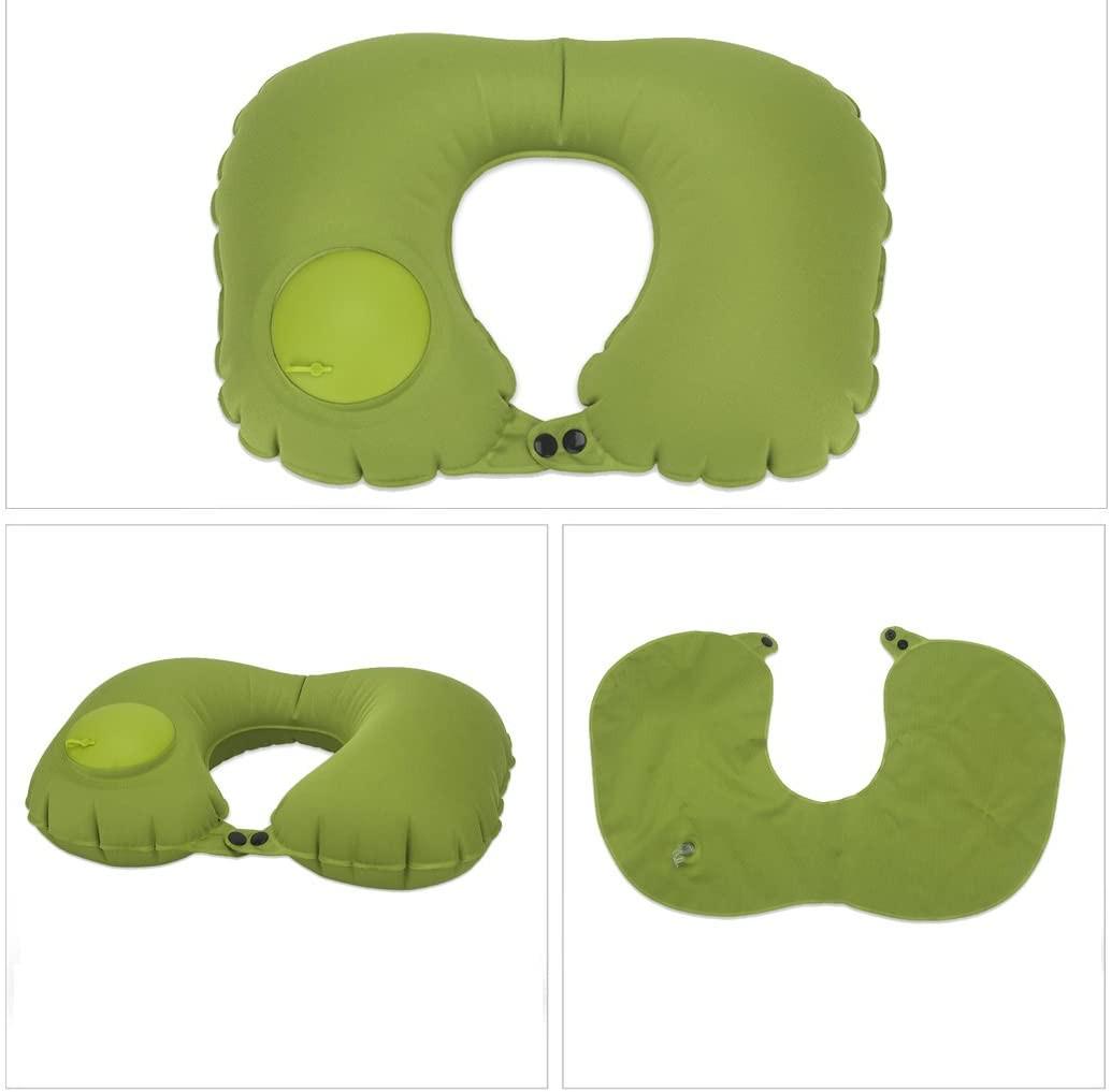 Дорожня подушка Travel Neck Pillow з вбудованою помпою Зелений - фото 8