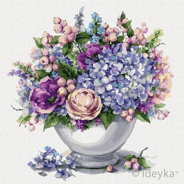 Картина по номерам Идейка "Цветочный микс" 30х30 см (KHO2954)