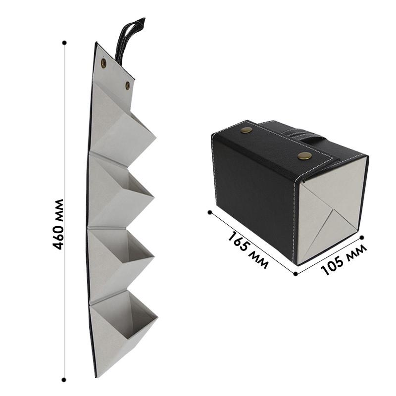 Футляр-органайзер для окулярів Lesko 4 відділення складний підвісний Чорний (2624641377) - фото 4