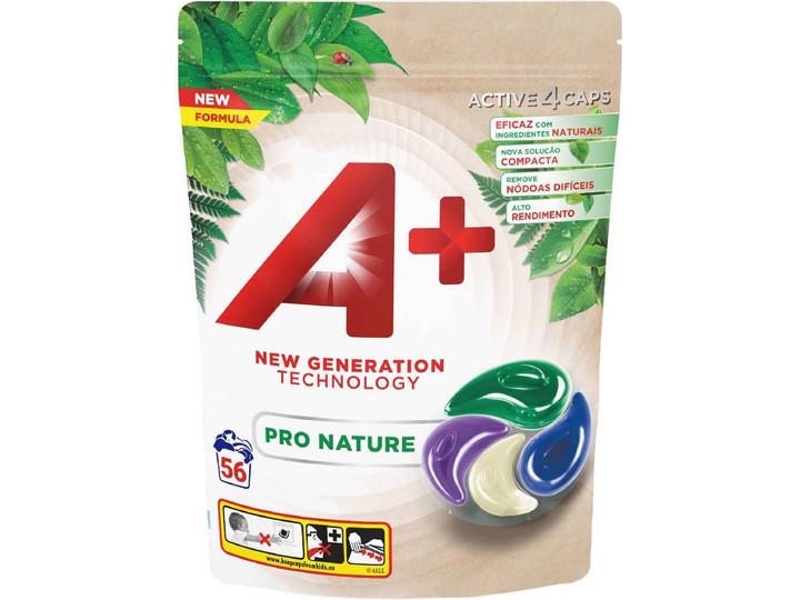 Гель-капсулы для стирки А+ Pro Nature 4в1 для всех типов тканей 56 шт. Гель-капсулы для стирки А+ Pro Nature 4в1 для всех типов тканей 56 шт.