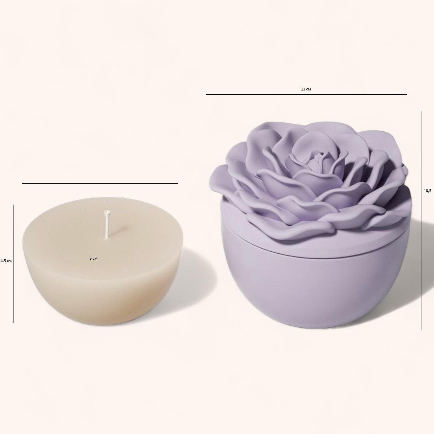 Свічка у свічнику Півонія Фіолетовий - фото 3 Свічка у свічнику Півонія Фіолетовий - фото 3