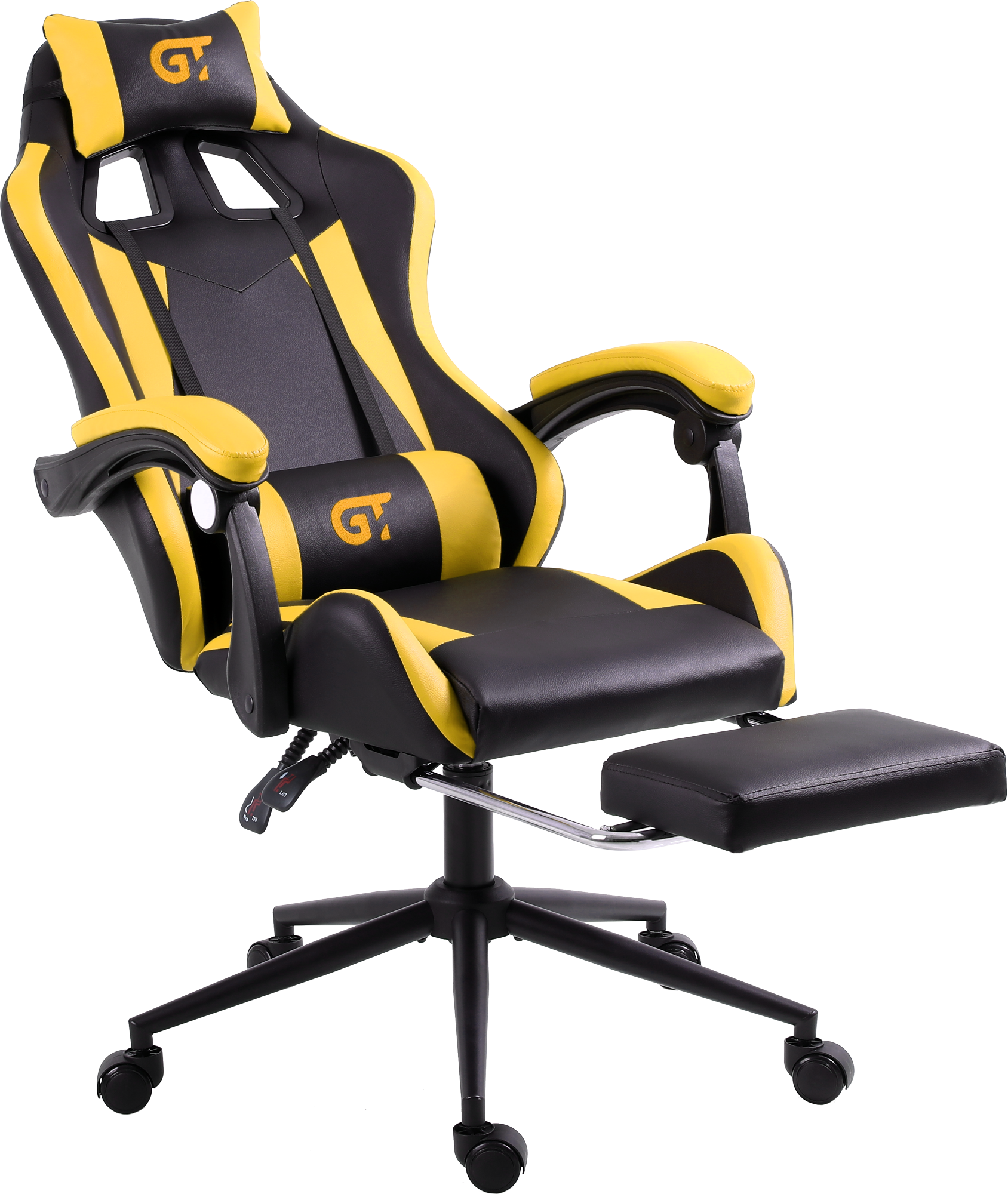 Крісло геймерське GT Racer X-2323 Black/Yellow - фото 4