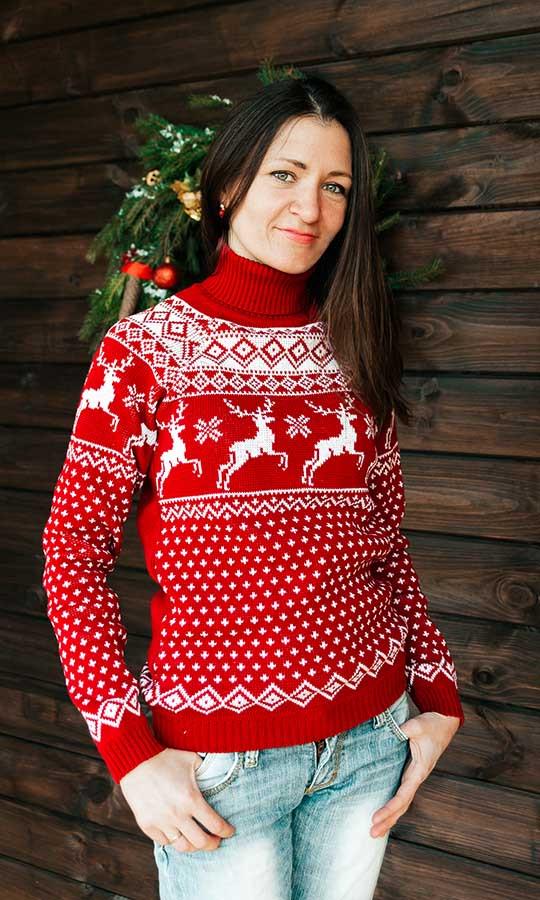 Светр-гольф новорічний жіночий Вишиваночка р. 42 Червоний (2081) Светр-гольф новорічний жіночий Вишиваночка р. 42 Червоний (2081)