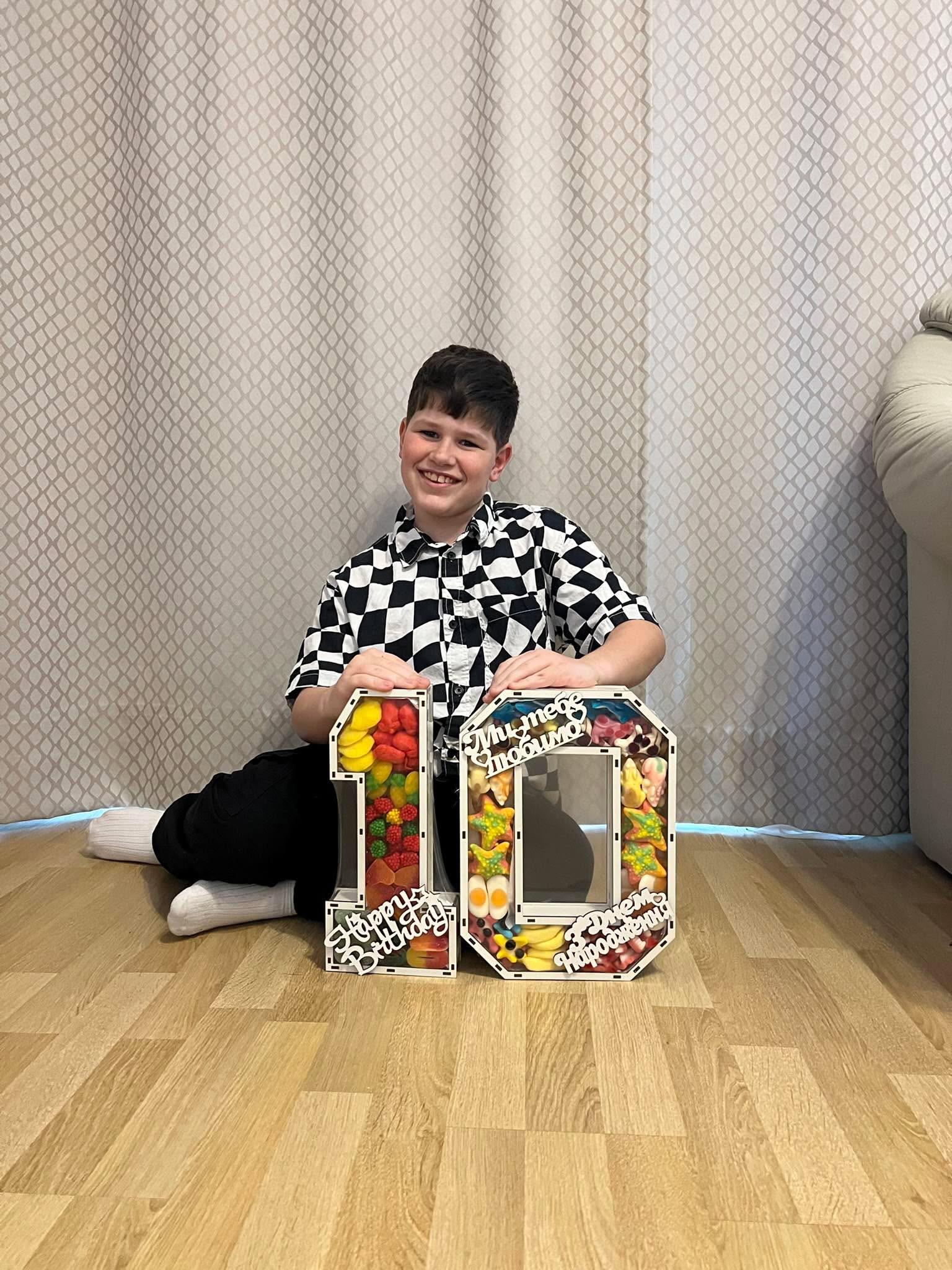 Подарунковий бокс солодкий подвійна Цифра з желе (2509751458) - фото 3