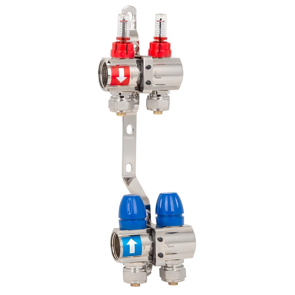 Колектор для теплої підлоги ITAL IT02-H2001 2 контури з витратомірами 1"/3/4" (251082)