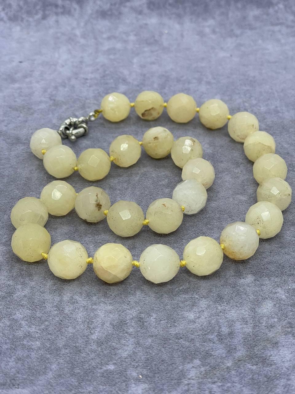 Бусы агат 45 см 15 мм Желтый (9832)