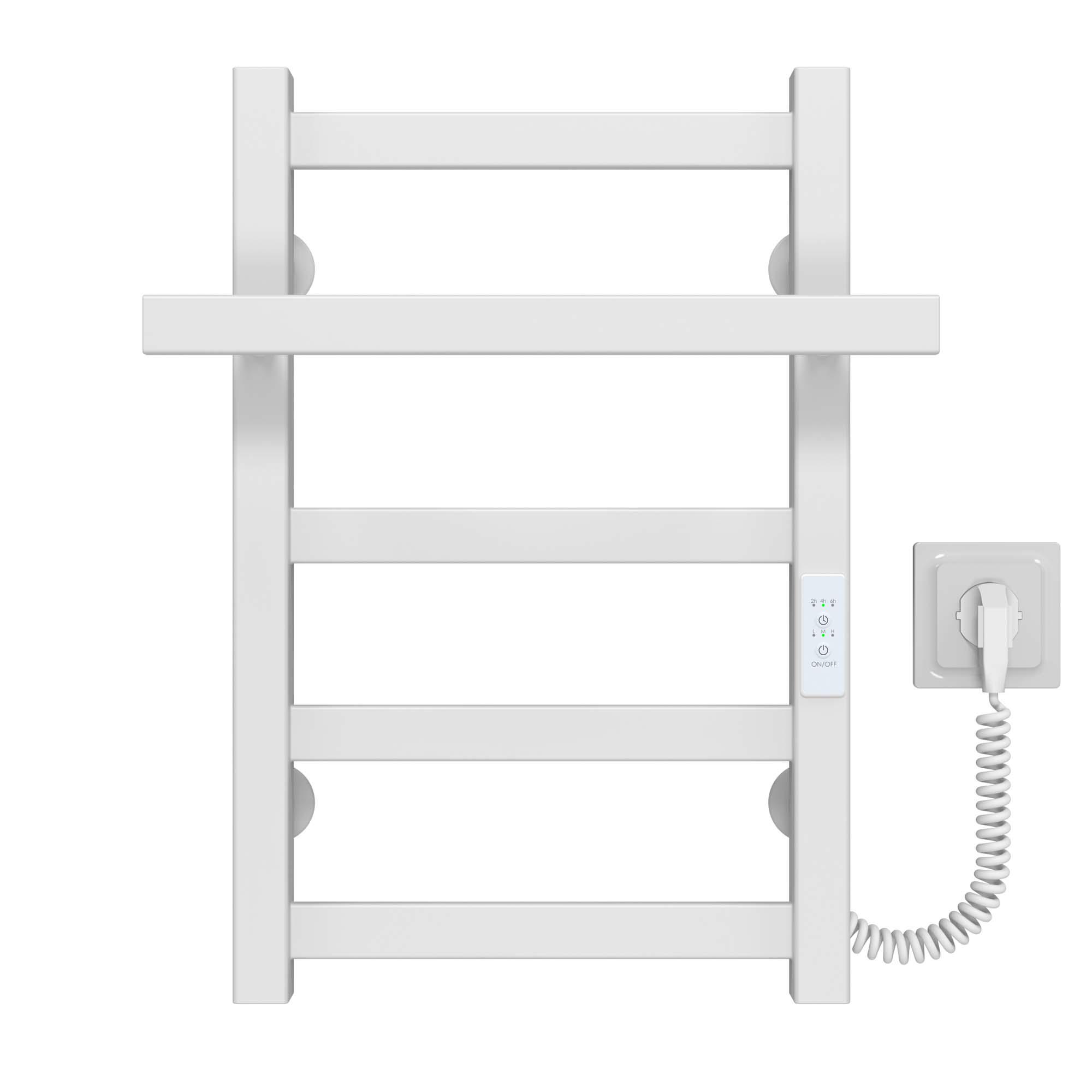 Полотенцесушитель электрический Deffi Nicolе П5 WD04 нержавеющая сталь 400х500 мм Белый (A.NI.50.40.5.EWR4)