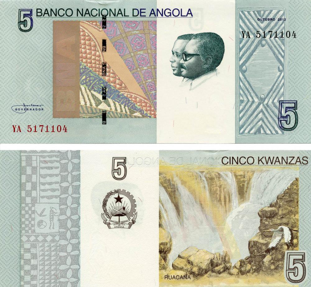 Коллекционная банкнота Ангола 5 кванза 2012 UNC P151A (Б06131)