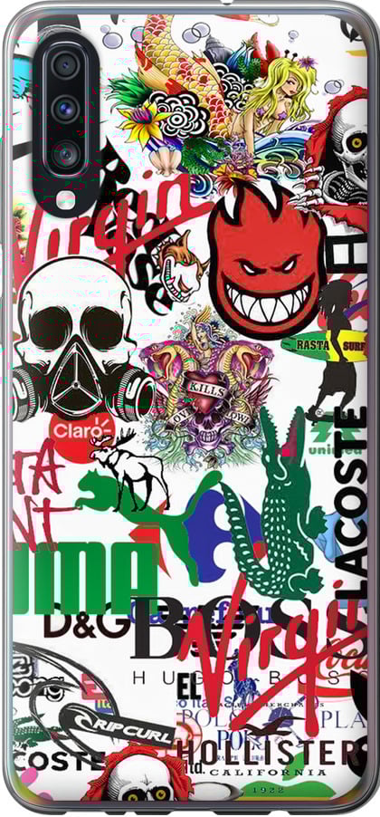 Чехол на Samsung Galaxy A70 2019 A705F Many different logos (4022t-1675-42517)