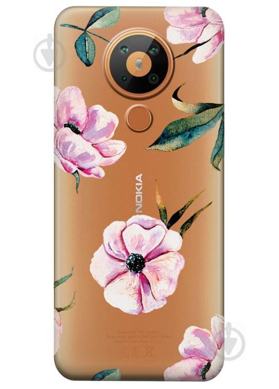 Силиконовый чехол iSwag для Nokia 5.3 Пионы (KS2908) Силиконовый чехол iSwag для Nokia 5.3 Пионы (KS2908)
